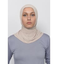 Çıtçıtlı Hazır Eşarp Hijap (Krem)
