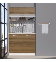 Decoraktiv Mini 100YT MDF Hazır Mutfak Dolabı - Tezgah Dahil - Naturel Ceviz (PERA MODA)