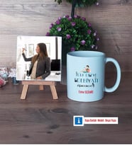 Kadın Türk Dili ve Edebiyatı Öğretmenine Hediye Fotoğraflı Dekoratif Taş, Kupa Bardak Beyaz Hediye (Model 1)