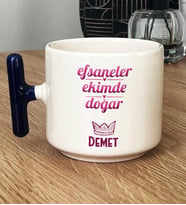 Kişiye Özel Terazi Akrep Burcu Hediye T Kupa Bardak Doğum Günü Hediyesi (Lacivert)