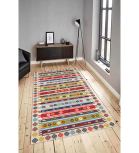Dijital Baskılı Yıkanabilir Kaymaz Modern Renkli Salon Halısı Mutfak Halısı Yolluk ND-HY-1021 (Çok Renkli)