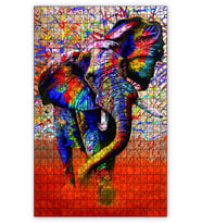 Cakapuzzle Afrika Renkleri Fil Puzzle Yapboz MDF (Ahşap) (500 Parça)