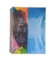 4+3 Ayraçlı Defter 7 Konulu 175 Yaprak 1 Adet 4 Kareli 3 Çizgili Spralli Plastik Kapak Seperatörlü (Mavi)