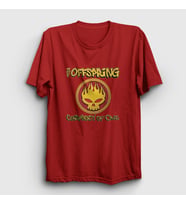 Presmono Unisex Beyaz Conspiracy The Offspring T-Shirt 177001tt (Kırmızı)