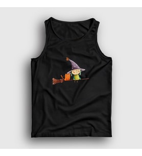 Presmono Unisex Beyaz Cat And Witch Kedi Atlet 287470tt (Siyah)