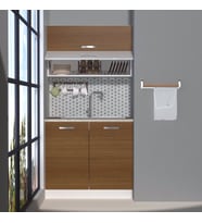 Decoraktiv Mini 90YT MDF Hazır Mutfak Dolabı - Tezgah Dahil - Naturel Ceviz (Ceviz)