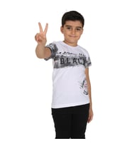 Toontoy  Erkek Çocuk T-Shirt Black Baskılı  (Beyaz)