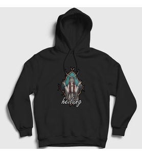 Presmono Unisex Gri Nature Heilung Kapüşonlu Sweatshirt 409107tt (Siyah)