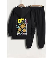 Unisex Tokoyaki Baskılı Eşofman Takımı (Siyah)