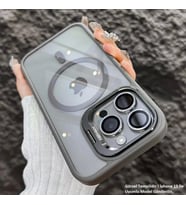 iPhone 12 Uyumlu Kılıf Klon Stantlı + Lens Korumalı MagSafe Telefon Kılıfı