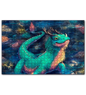 Cakapuzzle Ejderha Kertenkelesi  Puzzle Yapboz MDF (Ahşap) (500 Parça)