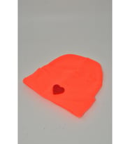 Moxxo Sevgililer Günü Özel Koleksiyonu Kırmızı Kalp Figürlü Krem/Beyaz Renk Unisex Erkek/Kadın Bere (Neon Turuncu)