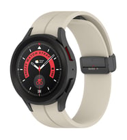 Samsung Galaxy Watch 6 40 43 44 47mm Uyumlu Kavisli Coastal Manyetik Tokalı Silikon Kordon (Bej)