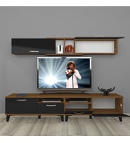 Decoraktiv Eko 5220 Mdf Silver Tv Ünitesi Tv Sehpası (Siyah - Ceviz)