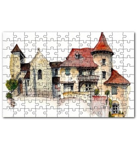 Cakapuzzle Kyurmont Kilisesi Karikatürize Çizim Puzzle Yapboz MDF (Ahşap) (255 Parça)