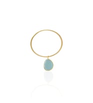 Kadir Jewellery 22 Ayar Altın Kaplama Zirkon Taşlı Ayarlanabilir Vintage Bilezik (Açık Mavi)