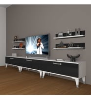 Decoraktiv Eko 270R Slm Silver Tv Ünitesi Tv Sehpası (Siyah - Beyaz)