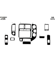 Meriç® Hyundai H 100 Ön Torpido Kaplama Maun 10 Parça 2004-› (Piano Black)