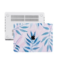 MacBook Pro Retina Kılıf HardCase A1425 A1502 2012/2015 Uyumlu Kılıf Flower02 (Siyah-Mavi)