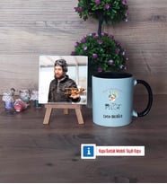 Pilot Fotoğraflı Dekoratif Taş, Kupa Bardak Beyaz Hediye (Model 11)
