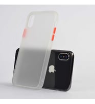 Apple iPhone XS Max 6.5 Kılıf Fri Mat Yüzey Renkli Kenar Kılıf (Renksiz)
