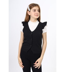 Toontoy Kız Çocuk Okul Yelek (Siyah)