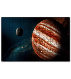 Cakapuzzle Jüpiter ve Arkada Gezegen ve Yıldızlar Puzzle Yapboz MDF (Ahşap) (500 Parça)