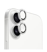 Microsonic Apple iPhone 16 Plus Tekli Diamond Taşlı Kamera Koruma Camı Yeşil (Gümüş)