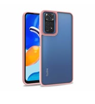 Xiaomi Redmi Note 11 Global Kılıf Case, Kamera Lens Korumalı Elektroplatin Kaplama Sert PC Koruyucu Colourful Platinum Serisi (Rose)