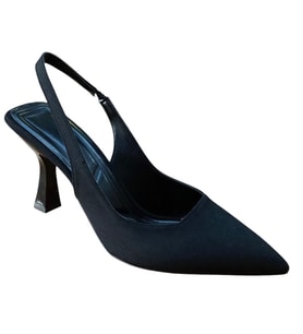 Şiko 809 Kadın Kadeh Ökçe Arka Açık Stiletto Ayakkabı (Siyah)