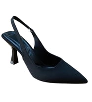 Şiko 809 Kadın Kadeh Ökçe Arka Açık Stiletto Ayakkabı (Siyah)