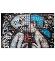 Cakapuzzle Kapşonlu Çocuk ve Kız Duvar Boyama  Puzzle Yapboz MDF (Ahşap) (1000 Parça)