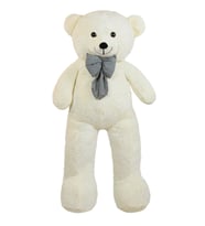 125 Cm Papyonlu Büyük Beyaz Ayıcık (%100 Yerli) (Krem)