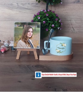 Doğum Günü Hediyesi Fotoğraflı Dekoratif Taş, Kupa Bardak Beyaz Hediye (Model 8)