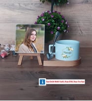Doğum Günü Hediyesi Fotoğraflı Dekoratif Taş, Kupa Bardak Beyaz Hediye (Model 8)