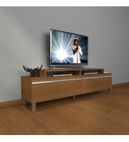 Decoraktiv Ekoflex 4 Mdf Krom Ayaklı Tv Ünitesi Tv Sehpası (Ceviz)