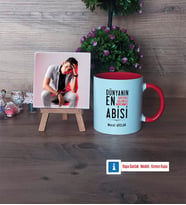 Abiye Hediye Fotoğraflı Dekoratif Taş, Kupa Bardak Beyaz Hediye (Model 2)