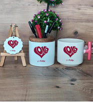 Love Sevgili Hediye Sepeti Kupa Bardak T Kulplu, Kalemlik ve Anahtarlık Sevgiliye Sevgililer Günü Hediyesi (Model 4)
