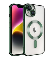 Apple iPhone 14 Plus Kılıf Kamera Korumalı Magsafe Parlak Luxury (Mor)