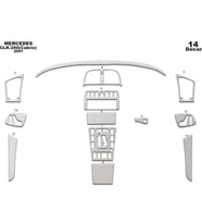 Meriç® Mercedes CLK Cabrio Ön Torpido Kaplama Maun 14 Parça 1999-2003 (Alüminyum)