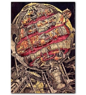 Cakapuzzle Uzay Mekiği Kesit Vintage Resim Puzzle Yapboz MDF (Ahşap) (500 Parça)