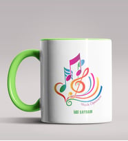 Kişiye Özel Müzik Öğretmeni Tasarımlı Siyah Renk Kupa Bardak 4 (Yeşil)
