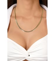 14 Ayar Altın Balık Sırtı Zincir 4 mm (Sarı)