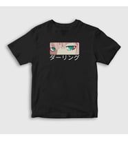 Presmono Unisex Çocuk Beyaz Zero Two Anime Darling In The Franxx T-Shirt 355107tt (Siyah)