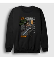Presmono Unisex Bordo Levi Fan Anime Attack On Titan Sweatshirt 125719tt (Siyah)