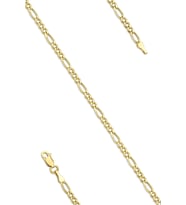 Fiyonk Kuyumculuk  14 Ayar Altın Figaro Bileklik İnce 3.20 mm (Beyaz)
