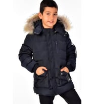 Benittokids Erkek Çocuk Natürel Kürklü Mont 51254 (Lacivert)