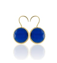 Kadir Jewellery 22 Ayar Altın Kaplama Kadın Taşlı Küpe -El İşçiliği Ve Hipoalerjenik Küpe (Parlement)