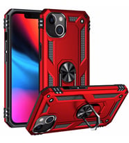 Uyumlu Model Apple iPhone 13 Kılıf Yüzüklü Zırh Tank Vega (Kırmızı)