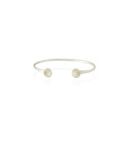 Kadir Jewellery 925 Ayar Gümüş Kaplama El İşçiliği Zirkon Taşlı Kadın Charm Bileklik (Beyaz)
